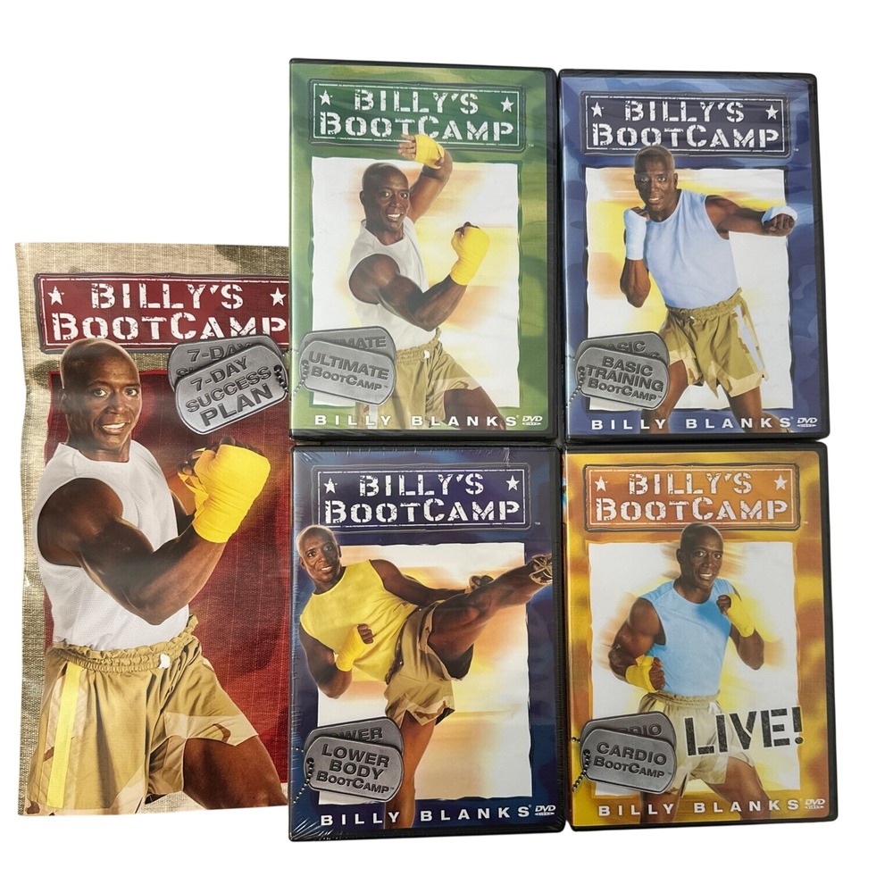 Billy Blanks Billy's BootCamp 4 DVD Set Sealed with 7-Day Success Plan Tae Bo